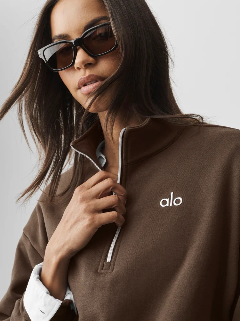 NWT ALO Rectangular Sunglasses in Brown Tortoise